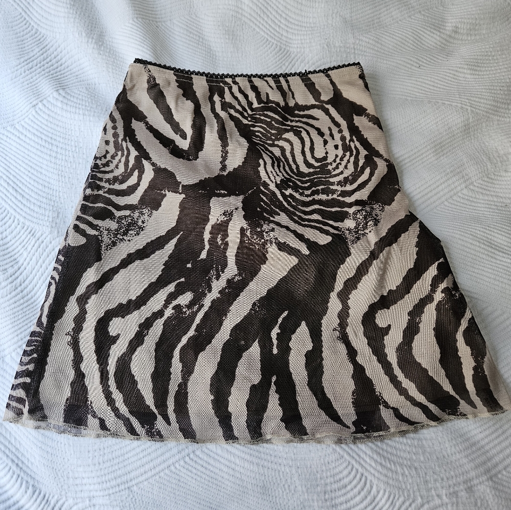 PRINCESS POLLY Vincent Mini Skirt Beige Animal print - Size 2
